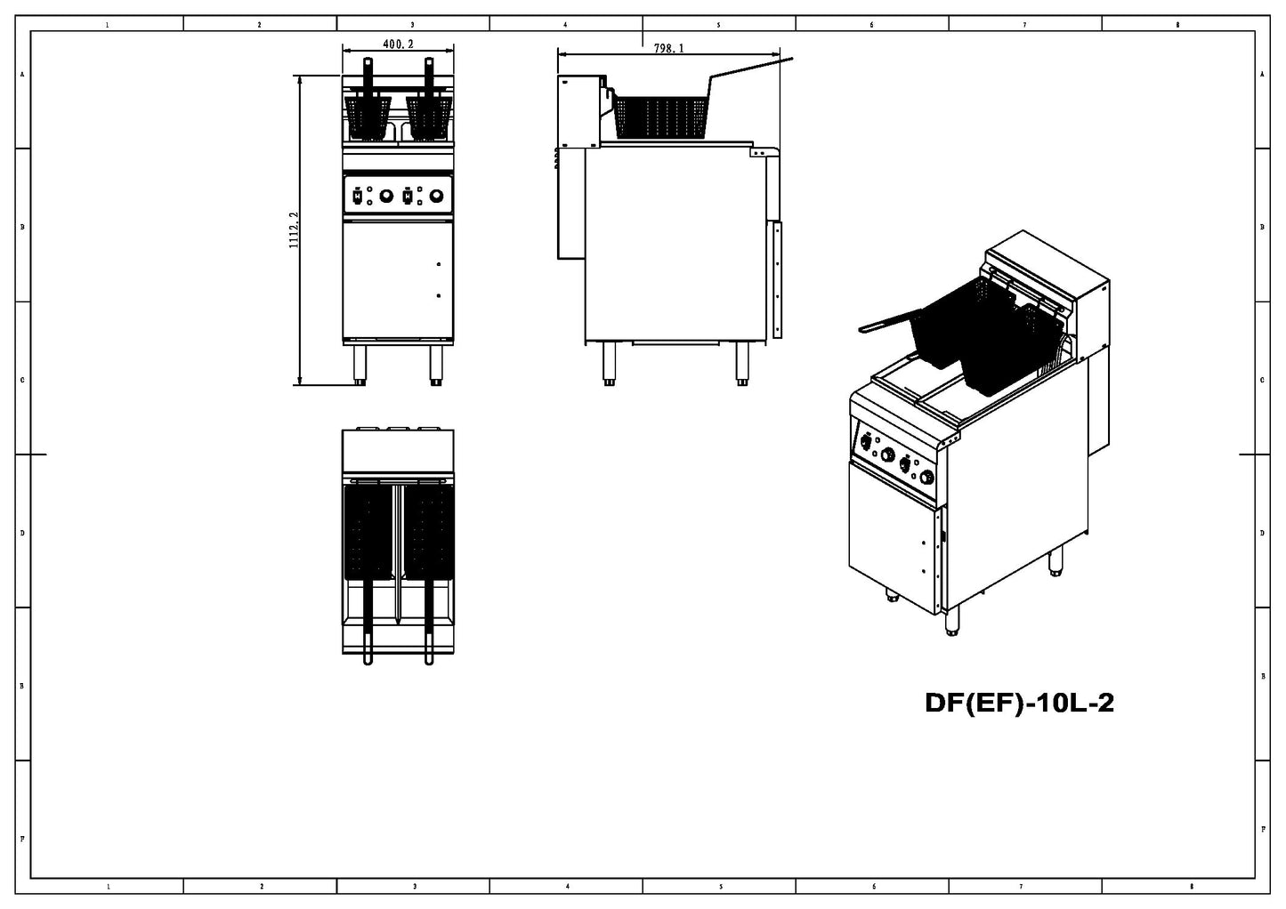 Infernus Free Standing Twin Tank Electric Fryer – 2 x 10 Litres
