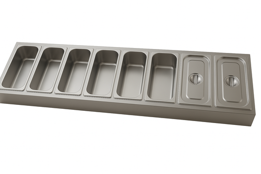 Infernus 8 x 1/3 GN Pan Stainless Steel Preparation Station – 1600mm