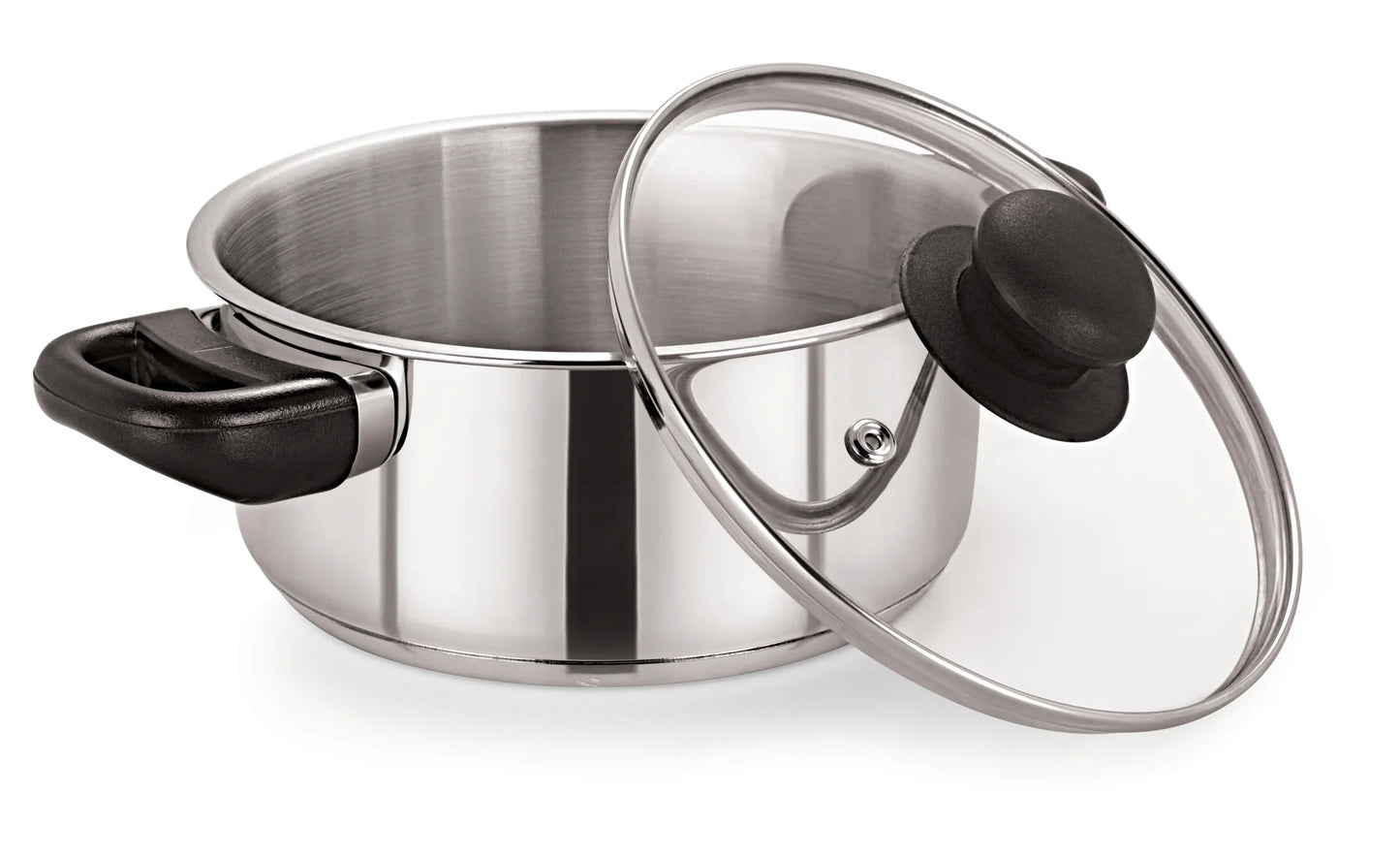 Stainless Steel Casserole Pot with Glass Lid 20cm/3L – Pack of 6