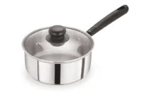 Stainless Steel Saucepan with Glass Lid 18cm/2L – Pack of 6