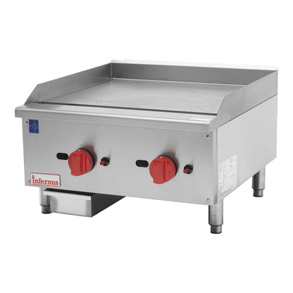 Infernus 2 Burner Heavy Duty 20mm Plate Gas Griddle – 60cm/24″