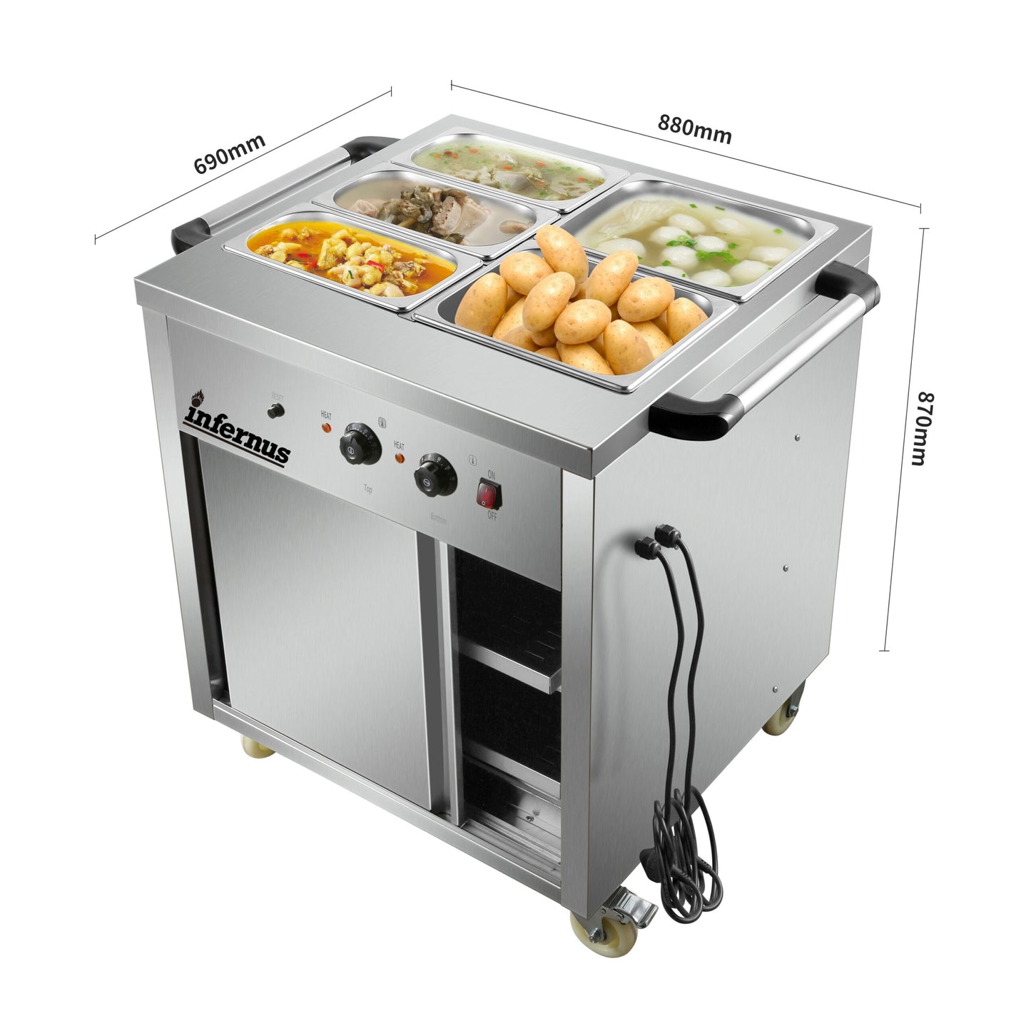 Heated Display Hot Cupboard 88cm