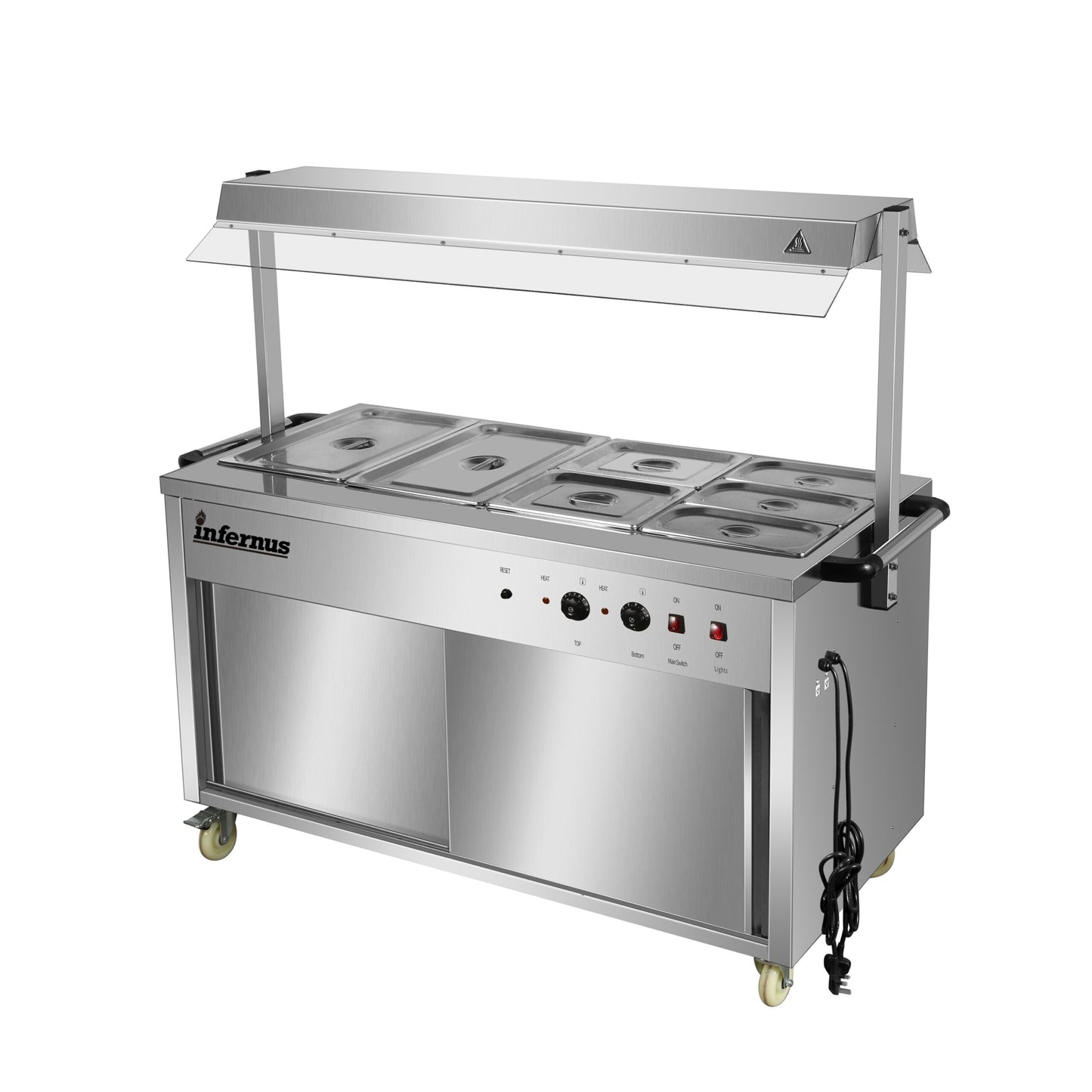 Heated Display Hot Cupboard With Light 155.5cm