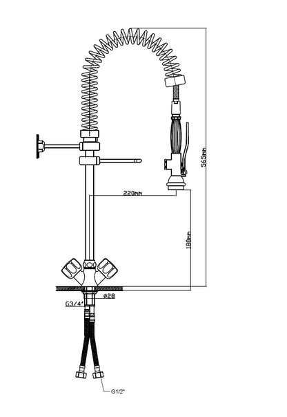 Infernus Commercial Mini Mixer Pre Rinse Tap