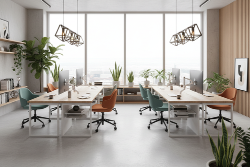Trendy office set up for 5 people
